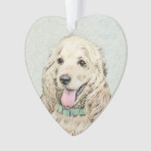 Cocker Spaniel Buff-schildering - Oorspronkelijke  Ornament (voorkant)