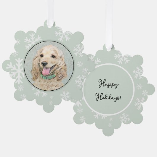 Cocker Spaniel Buff-schildering - Oorspronkelijke Ornament Kaart (Voorkant / Achterkant)