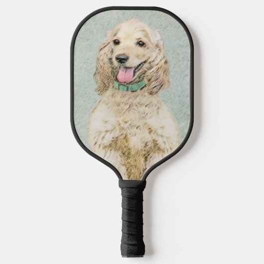 Cocker Spaniel Buff-schildering - Oorspronkelijke Pickleball Paddle (Voorkant)