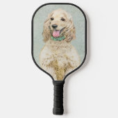 Cocker Spaniel Buff-schildering - Oorspronkelijke Pickleball Paddle (Achterkant)
