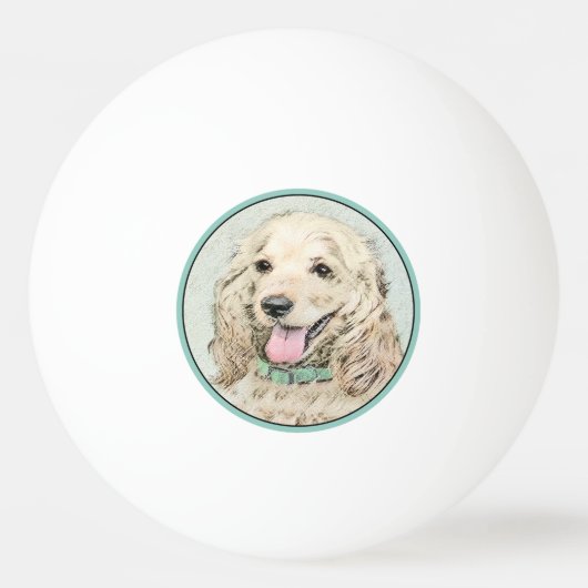 Cocker Spaniel Buff-schildering - Oorspronkelijke  Pingpongbal (Voorkant)