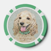 Cocker Spaniel Buff-schildering - Oorspronkelijke Poker Chips (Achterkant)