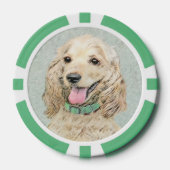 Cocker Spaniel Buff-schildering - Oorspronkelijke Poker Chips (Voorkant)