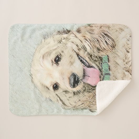 Cocker Spaniel Buff-schildering - Oorspronkelijke Sherpa Deken (Voorkant (horizontaal))