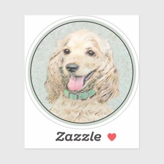 Cocker Spaniel Buff-schildering - Oorspronkelijke  Sticker (Vel)