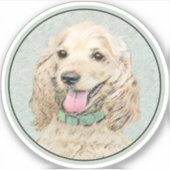 Cocker Spaniel Buff-schildering - Oorspronkelijke Sticker (Voorkant)