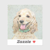 Cocker Spaniel Buff-schildering - Oorspronkelijke  Sticker (Vel)