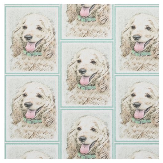 Cocker Spaniel Buff-schildering - Oorspronkelijke  Stof (Swatch)