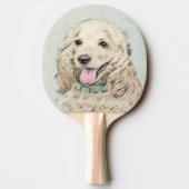 Cocker Spaniel Buff-schildering - Oorspronkelijke  Tafeltennisbatje (Achterkant)