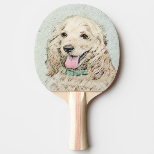Cocker Spaniel Buff-schildering - Oorspronkelijke  Tafeltennisbatje (Voorkant)