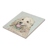 Cocker Spaniel Buff-schildering - Oorspronkelijke  Tegeltje (Zijkant)