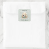 Cocker Spaniel Buff-schildering - Oorspronkelijke  Vierkante Sticker (Tas)