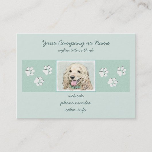 Cocker Spaniel Buff-schildering - Oorspronkelijke  Visitekaartje (Voorkant)
