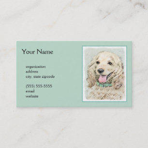 Cocker Spaniel Buff-schildering - Oorspronkelijke  Visitekaartje