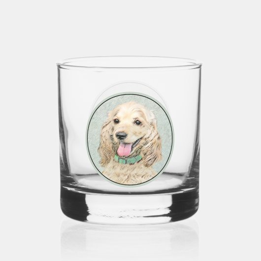 Cocker Spaniel Buff-schildering - Oorspronkelijke  Whisky Glas (Achterkant)
