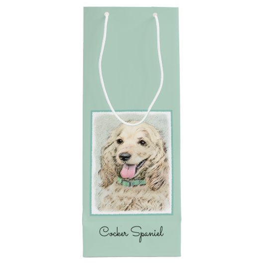 Cocker Spaniel Buff-schildering - Oorspronkelijke Wijn Cadeautas (Achterkant)