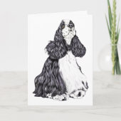 Cocker Spaniel BW Parti Kaart (Voorkant)