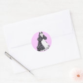 Cocker Spaniel BW Parti Ronde Sticker (Envelop)