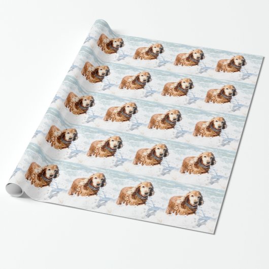 Cocker Spaniel Cadeaupapier (Uitgerold)