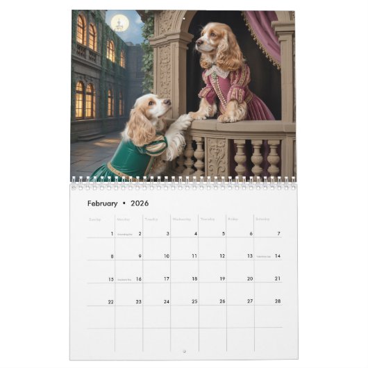 Cocker Spaniel Calendar Kalender (Feb 2026)