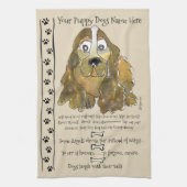Cocker Spaniel Cartoon Dog Quotes Keuken Handdoek (Verticaal)