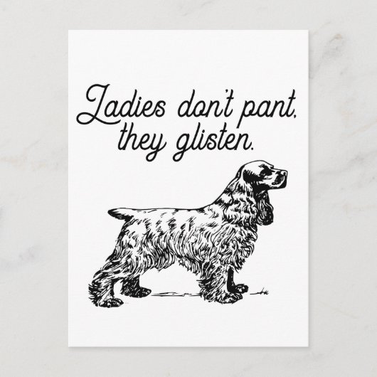 Cocker Spaniel Cartoon met grappige Pet Joke Briefkaart (Voorkant)
