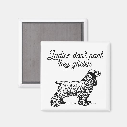 Cocker Spaniel Cartoon met grappige Pet Joke Magneet (Voorkant / Achterkant)