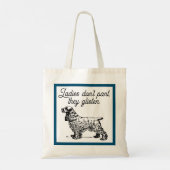 Cocker Spaniel Cartoon met grappige Pet Joke Tote Bag (Achterkant)