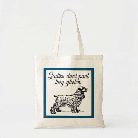Cocker Spaniel Cartoon met grappige Pet Joke Tote Bag (Voorkant)