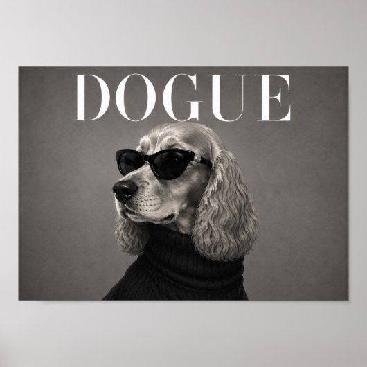 Cocker Spaniel Chique Mode Honden Kunstprint Poster (Voorkant)