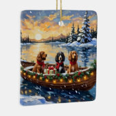 Cocker Spaniel Christmas Boat Holiday Keramisch Ornament (Rechts)