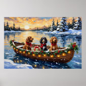 Cocker Spaniel Christmas Boat Holiday Poster (Voorkant)