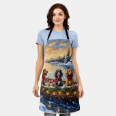 Cocker Spaniel Christmas Boat Holiday Schort (Gedragen)