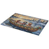 Cocker Spaniel Christmas Boat Holiday Snijplank (Hoek)