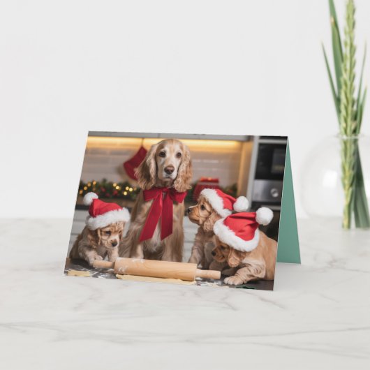 Cocker Spaniel Christmas Cookie Card Kaart (Voorkant)