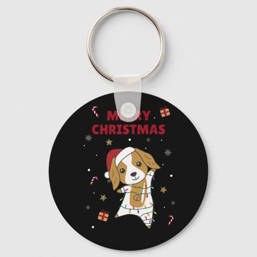 Cocker Spaniel Christmas Dog Winter Animals Dogs Sleutelhanger (Voorkant)