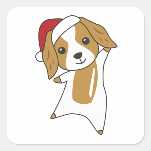 Cocker Spaniel Christmas Dog Winter Animals Dogs Vierkante Sticker (Voorkant)
