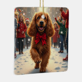 Cocker Spaniel Christmas Parade Holiday Painting Keramisch Ornament (Rechts)