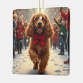 Cocker Spaniel Christmas Parade Holiday Painting Keramisch Ornament (Links)