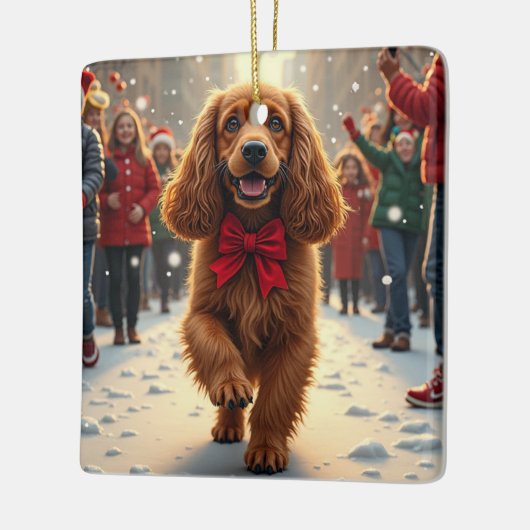 Cocker Spaniel Christmas Parade Holiday Painting Keramisch Ornament (Links)