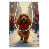 Cocker Spaniel Christmas Parade Holiday Painting Medium Cadeauzakje (Voorkant)