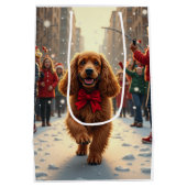 Cocker Spaniel Christmas Parade Holiday Painting Medium Cadeauzakje (Achterkant)