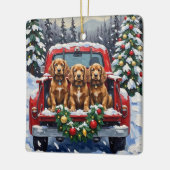 Cocker Spaniel Christmas Red Truck Holiday Keramisch Ornament (Links)