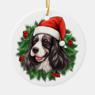Cocker Spaniel Christmas Wreath Ornament