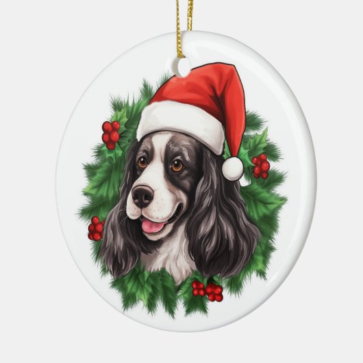 Cocker Spaniel Christmas Wreath Ornament (Links)