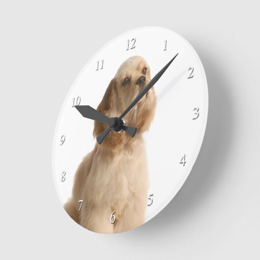 Cocker Spaniel Clock Ronde Klok (Hoek)