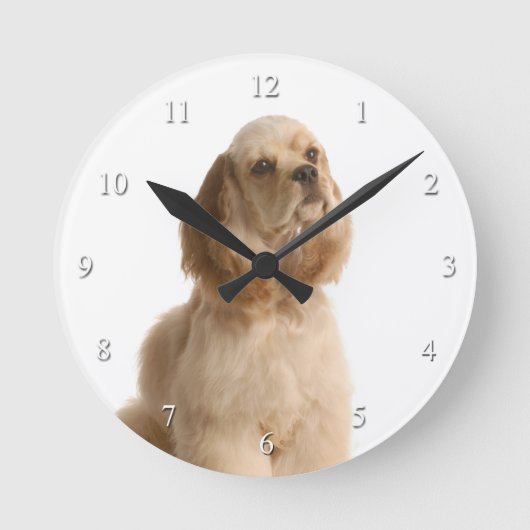 Cocker Spaniel Clock Ronde Klok (Voorkant)