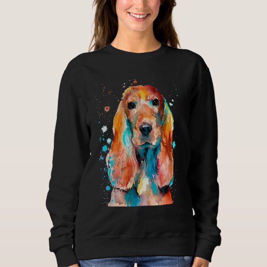 Cocker Spaniel Cockerspaniel Waterverf Grafisch De Trui (Voorkant)