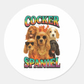 Cocker Spaniel Copy Ronde Sticker (Voorkant)