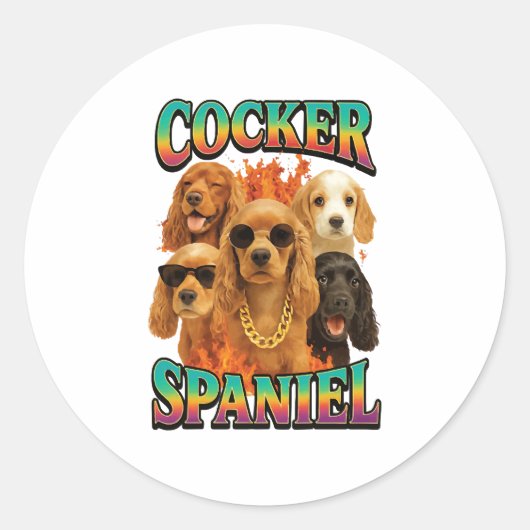 Cocker Spaniel Copy Ronde Sticker (Voorkant)